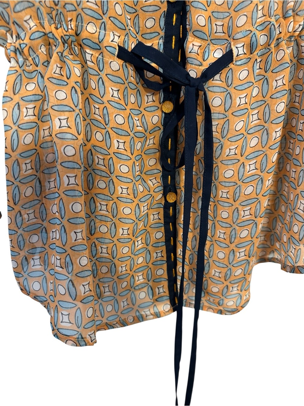 Anthropology NIC & Mo Navy and Peach lightweight blouse - Picture 8 of 16